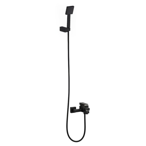 BATERIA WANNOWA ŚCIENNA PRYSZNICOWA NATRYSKOWA ZESTAW F302B-BL CZARNA