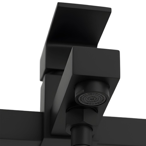 BATERIA WANNOWA ŚCIENNA PRYSZNICOWA NATRYSKOWA ZESTAW F302B-BL CZARNA