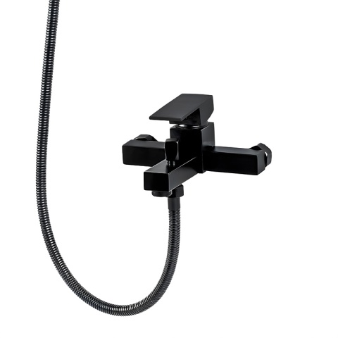 BATERIA WANNOWA ŚCIENNA PRYSZNICOWA NATRYSKOWA ZESTAW F302B-BL CZARNA