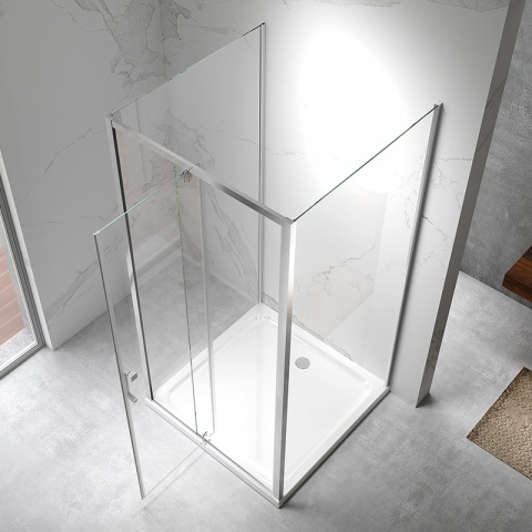 KABINA PRYSZNICOWA KWADRATOWA 3-ŚCIENNA ZES-KZ23D-100X100 CHROM 100x100 CM