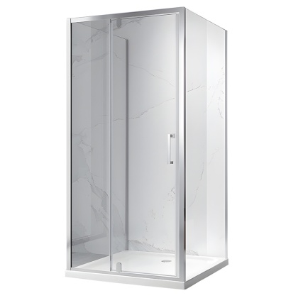 KABINA PRYSZNICOWA PROSTOKĄTNA 3-ŚCIENNA ZES-KZ23D-100X90 CHROM 100x90 CM