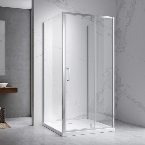 KABINA PRYSZNICOWA PROSTOKĄTNA 3-ŚCIENNA ZES-KZ23D-100X90 CHROM 100x90 CM