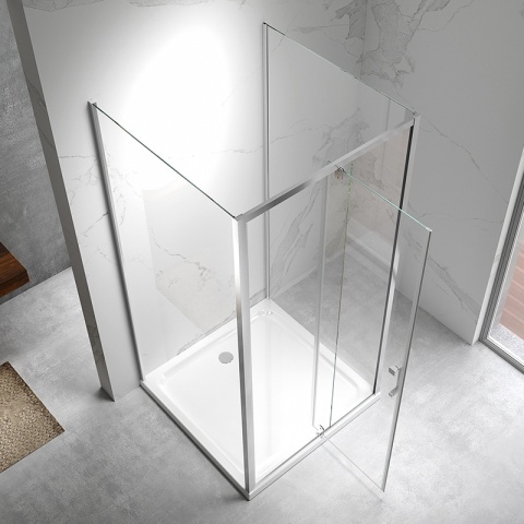 KABINA PRYSZNICOWA PROSTOKĄTNA 3-ŚCIENNA ZES-KZ23D-100X90 CHROM 100x90 CM