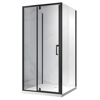 KABINA PRYSZNICOWA PROSTOKĄTNA 3-ŚCIENNA ZES-KZ23D-BL-100X90 CZARNA 100x90 CM