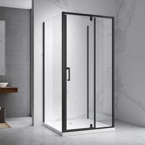 KABINA PRYSZNICOWA PROSTOKĄTNA 3-ŚCIENNA ZES-KZ23E-BL-110X100 CZARNA 110x100 CM