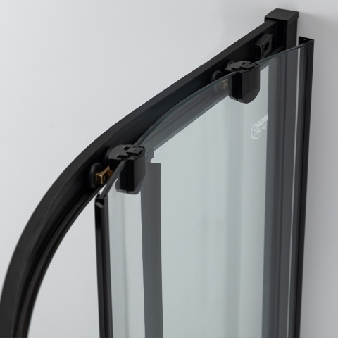 KABINA PRYSZNICOWA Z WYSOKIM BRODZIKIEM MAJA LEWA CZARNA 115x85CM SZKŁO 5MM