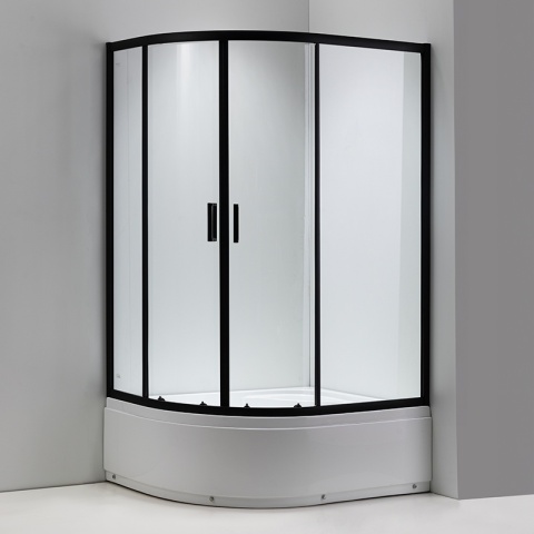 KABINA PRYSZNICOWA Z WYSOKIM BRODZIKIEM MAJA LEWA CZARNA 115x85CM SZKŁO 5MM