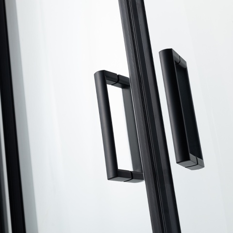 KABINA PRYSZNICOWA Z WYSOKIM BRODZIKIEM MAJA LEWA CZARNA 115x85CM SZKŁO 5MM