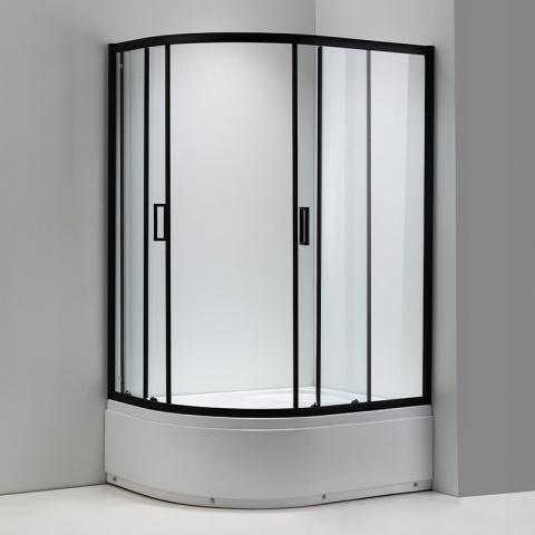 KABINA PRYSZNICOWA Z WYSOKIM BRODZIKIEM MAJA LEWA CZARNA 115x85CM SZKŁO 5MM