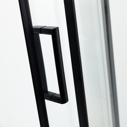 KABINA PRYSZNICOWA Z WYSOKIM BRODZIKIEM MAJA LEWA CZARNA 115x85CM SZKŁO 5MM