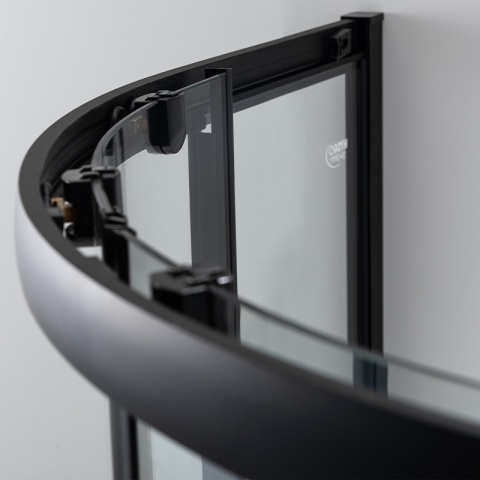 KABINA PRYSZNICOWA Z WYSOKIM BRODZIKIEM MAJA LEWA CZARNA 115x85CM SZKŁO 5MM