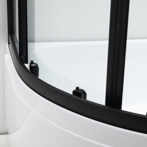 KABINA PRYSZNICOWA Z WYSOKIM BRODZIKIEM MAJA LEWA CZARNA 115x85CM SZKŁO 5MM