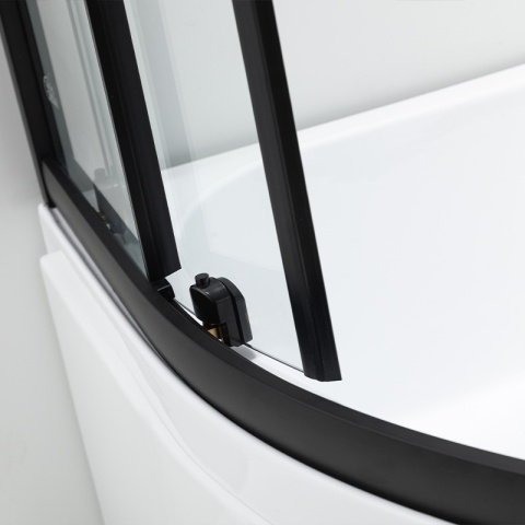 KABINA PRYSZNICOWA Z WYSOKIM BRODZIKIEM MAJA LEWA CZARNA 115x85CM SZKŁO 5MM