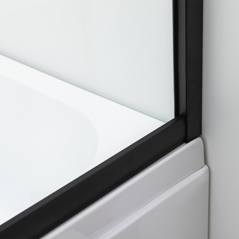 KABINA PRYSZNICOWA Z WYSOKIM BRODZIKIEM MAJA LEWA CZARNA 115x85CM SZKŁO 5MM