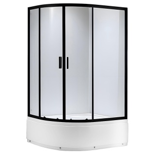 KABINA PRYSZNICOWA Z WYSOKIM BRODZIKIEM MAJA LEWA CZARNA 115x85CM SZKŁO 5MM