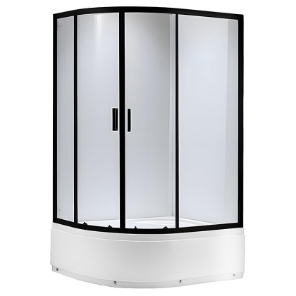 KABINA PRYSZNICOWA Z WYSOKIM BRODZIKIEM MAJA LEWA CZARNA 115x85CM SZKŁO 5MM