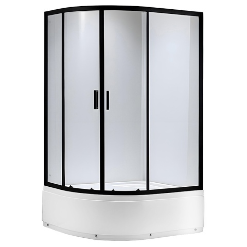 KABINA PRYSZNICOWA Z WYSOKIM BRODZIKIEM MAJA LEWA CZARNA 115x85CM SZKŁO 5MM