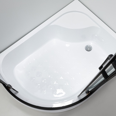 KABINA PRYSZNICOWA Z WYSOKIM BRODZIKIEM MAJA LEWA CZARNA 115x85CM SZKŁO 5MM