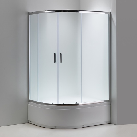 KABINA PRYSZNICOWA Z BRODZIKIEM MAJA LEWA MROŻONE SZKŁO CHROM 115x85CM 5MM