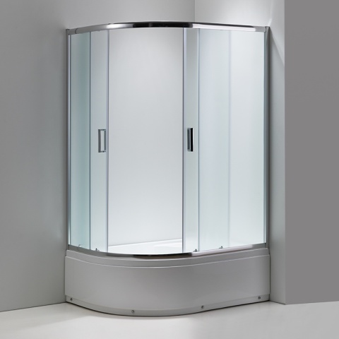 KABINA PRYSZNICOWA Z BRODZIKIEM MAJA LEWA MROŻONE SZKŁO CHROM 115x85CM 5MM