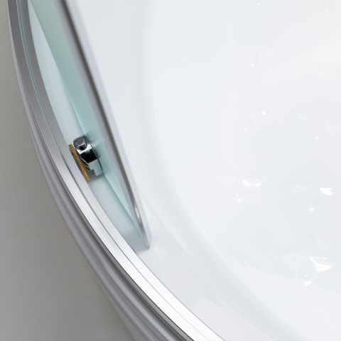 KABINA PRYSZNICOWA Z BRODZIKIEM MAJA LEWA MROŻONE SZKŁO CHROM 115x85CM 5MM