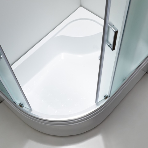 KABINA PRYSZNICOWA Z BRODZIKIEM MAJA LEWA MROŻONE SZKŁO CHROM 115x85CM 5MM