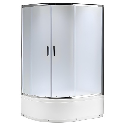 KABINA PRYSZNICOWA Z BRODZIKIEM MAJA LEWA MROŻONE SZKŁO CHROM 115x85CM 5MM