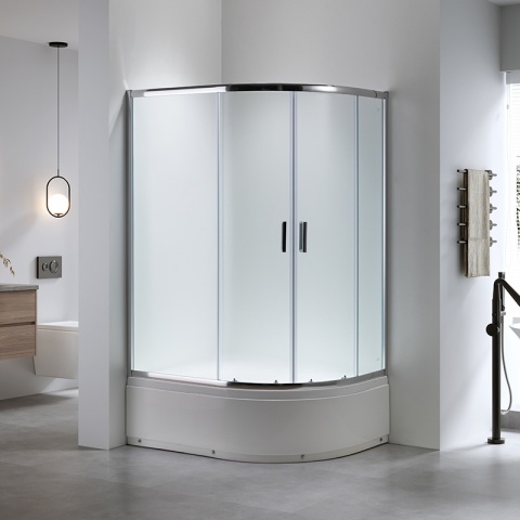 KABINA PRYSZNICOWA Z BRODZIKIEM MAJA PRAWA MROŻONE SZKŁO CHROM 115x85CM 5MM