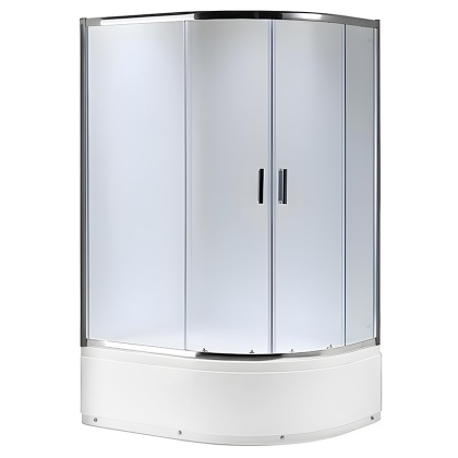 KABINA PRYSZNICOWA Z BRODZIKIEM MAJA PRAWA MROŻONE SZKŁO CHROM 115x85CM 5MM