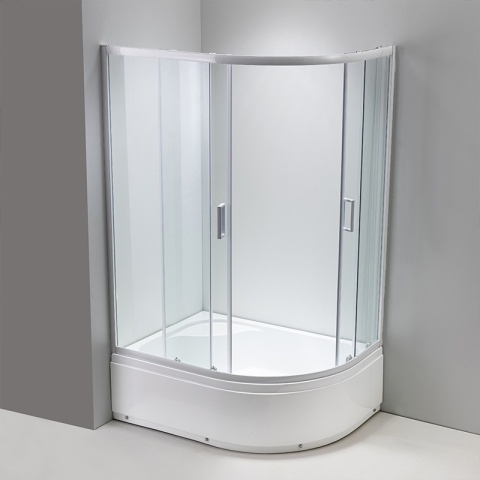 KABINA PRYSZNICOWA Z WYSOKIM BRODZIKIEM MAJA PRAWA BIAŁA 115x85CM SZKŁO 5MM