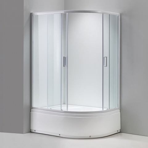 KABINA PRYSZNICOWA Z WYSOKIM BRODZIKIEM MAJA PRAWA BIAŁA 115x85CM SZKŁO 5MM