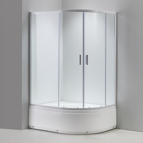 KABINA PRYSZNICOWA Z WYSOKIM BRODZIKIEM MAJA PRAWA BIAŁA 115x85CM SZKŁO 5MM