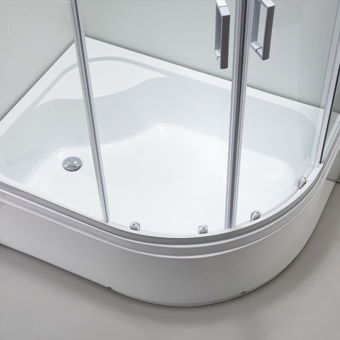 KABINA PRYSZNICOWA Z WYSOKIM BRODZIKIEM MAJA PRAWA BIAŁA 115x85CM SZKŁO 5MM