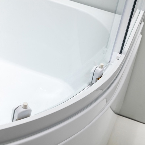 KABINA PRYSZNICOWA Z WYSOKIM BRODZIKIEM MAJA PRAWA BIAŁA 115x85CM SZKŁO 5MM