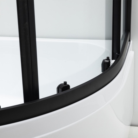 KABINA PRYSZNICOWA Z WYSOKIM BRODZIKIEM MAJA PRAWA CZARNA 115x85CM 5MM