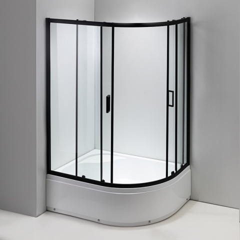 KABINA PRYSZNICOWA Z WYSOKIM BRODZIKIEM MAJA PRAWA CZARNA 115x85CM 5MM