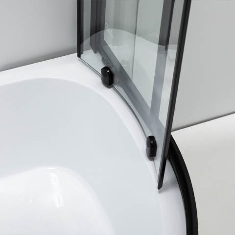 KABINA PRYSZNICOWA Z WYSOKIM BRODZIKIEM MAJA PRAWA CZARNA 115x85CM 5MM