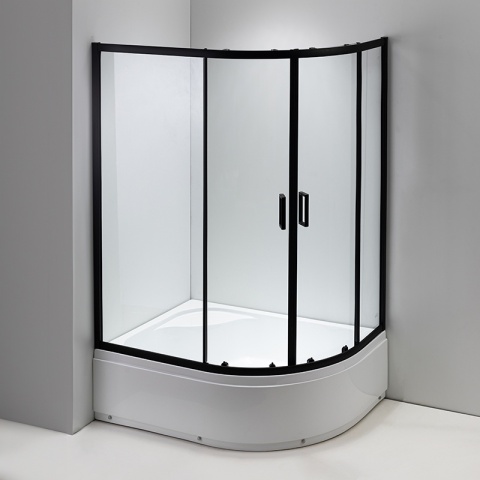 KABINA PRYSZNICOWA Z WYSOKIM BRODZIKIEM MAJA PRAWA CZARNA 115x85CM 5MM