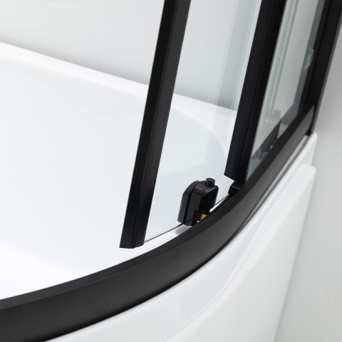 KABINA PRYSZNICOWA Z WYSOKIM BRODZIKIEM MAJA PRAWA CZARNA 115x85CM 5MM