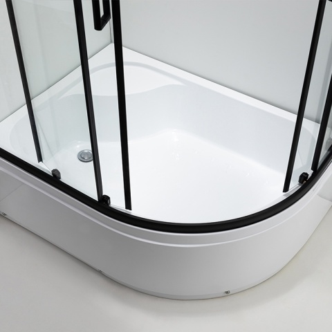 KABINA PRYSZNICOWA Z WYSOKIM BRODZIKIEM MAJA PRAWA CZARNA 115x85CM 5MM