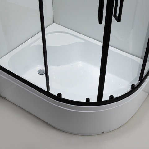 KABINA PRYSZNICOWA Z WYSOKIM BRODZIKIEM MAJA PRAWA CZARNA 115x85CM 5MM