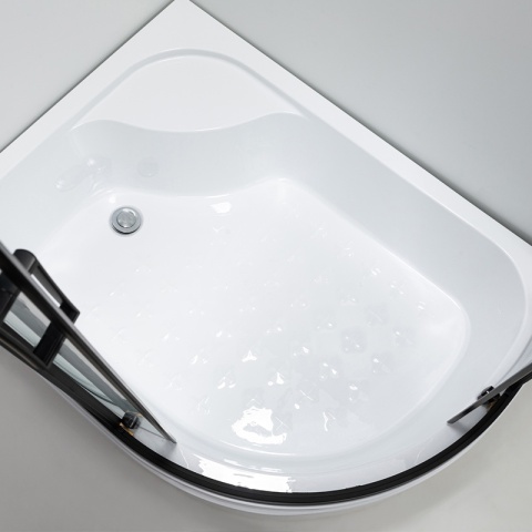 KABINA PRYSZNICOWA Z WYSOKIM BRODZIKIEM MAJA PRAWA CZARNA 115x85CM 5MM