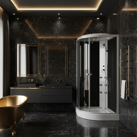 KABINA PRYSZNICOWA Z HYDROMASAŻEM WSH7602A 90x90 CM