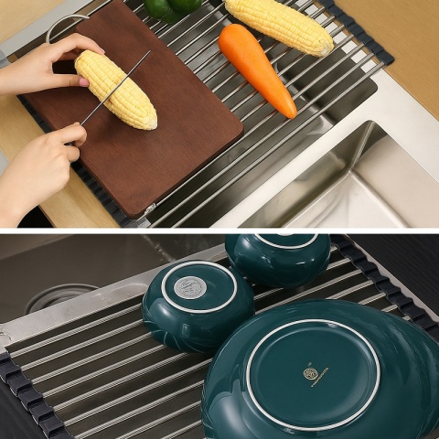 MATA DO SUSZENIA NACZYŃ ZWIJANY OCIEKACZ SUSZARKA NA ZLEW CHROM AGAT-CH