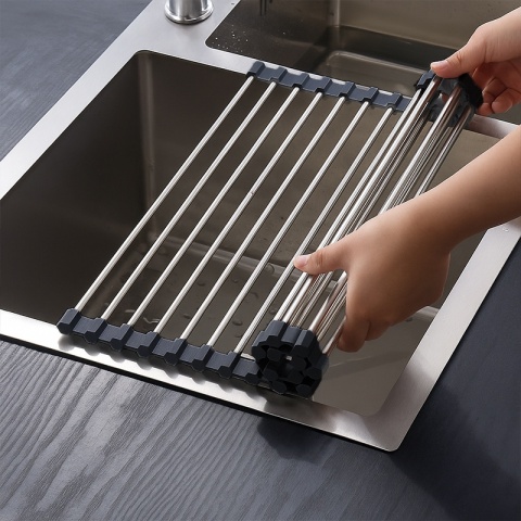 MATA DO SUSZENIA NACZYŃ ZWIJANY OCIEKACZ SUSZARKA NA ZLEW CHROM AGAT-CH