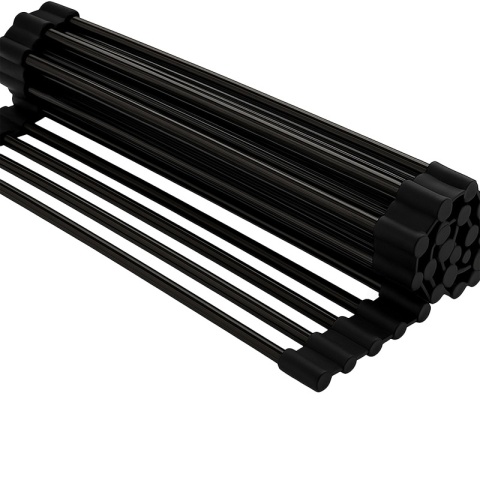 MATA DO SUSZENIA NACZYŃ ZWIJANY OCIEKACZ SUSZARKA NA ZLEW CZARNY AGAT-BL