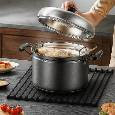 MATA DO SUSZENIA NACZYŃ ZWIJANY OCIEKACZ SUSZARKA NA ZLEW CZARNY AGAT-BL