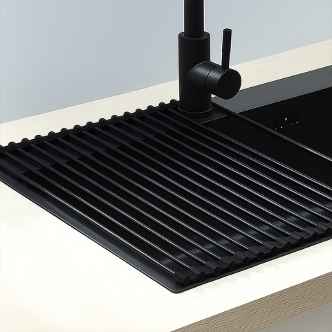 MATA DO SUSZENIA NACZYŃ ZWIJANY OCIEKACZ SUSZARKA NA ZLEW CZARNY AGAT-BL