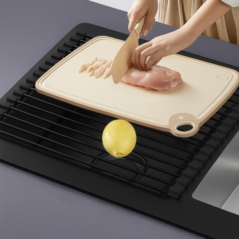 MATA DO SUSZENIA NACZYŃ ZWIJANY OCIEKACZ SUSZARKA NA ZLEW CZARNY AGAT-BL