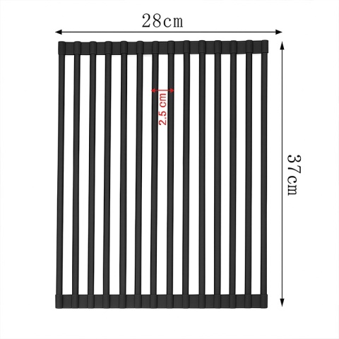 MATA DO SUSZENIA NACZYŃ ZWIJANY OCIEKACZ SUSZARKA NA ZLEW CZARNY AGAT-BL